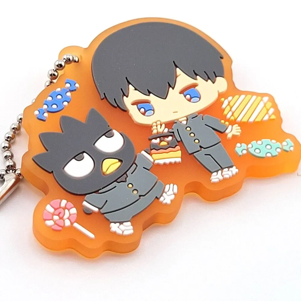 Tobio Kageyama & Badtz-Maru - Haikyu x Sanrio Orange Rubber Keychain